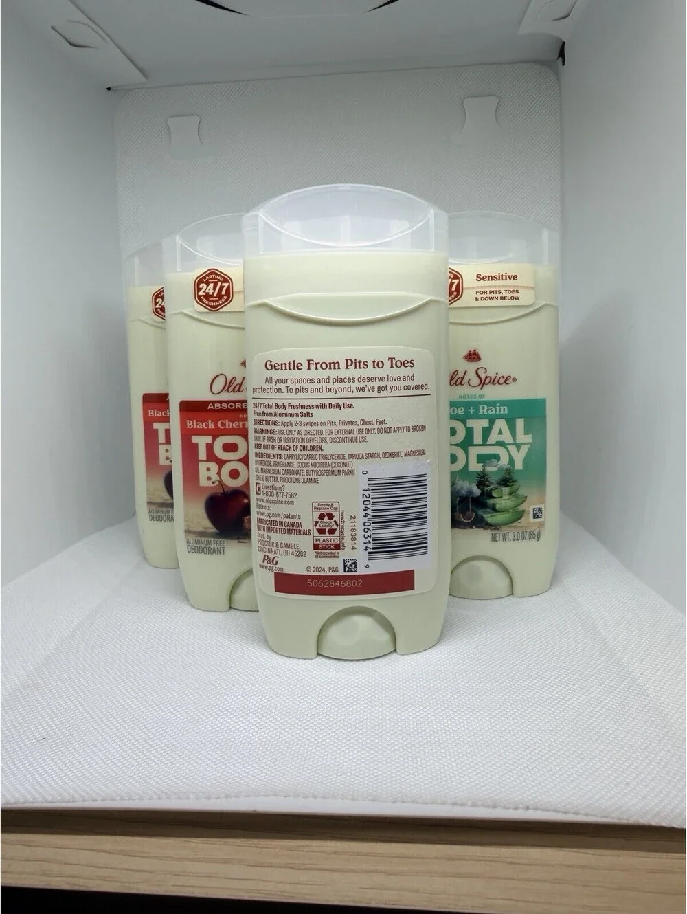 Old Spice Total Body Aluminum-Free Deodorant Stick 3.0 oz Lot of 4, 2 Scents